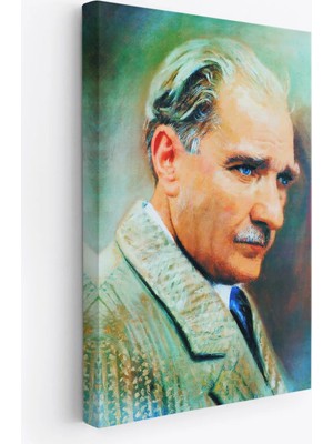 Trezon Atatürk Portre Tablosu Mustafa Kemal Atatürk Dikdörtgen Dekoratif Kanvas Tablo-Cl-62