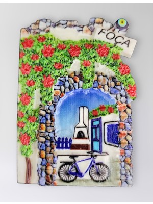 Mundy Foça Polyester Kabartmalı Magnet 5,5 x 7 cm Dekoratif Hediyelik Buzdolabı Süsü (KOD:1572)