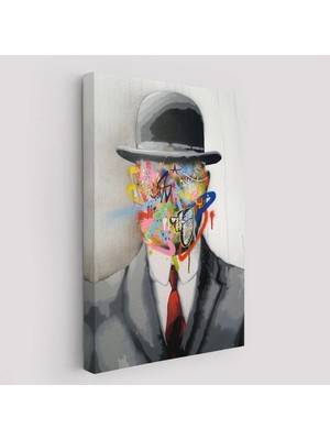 Rene Magritrezon-Drpkanvase Ünlü Resim “insanın Oğlu” Graffiti Pop Art TABLOSU-6316