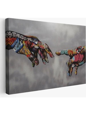 Trezon Tanrının Eli Tablo, Hıristiyanlara Hediye, Incil Severler, Banksy Graffiti SANATI-5415