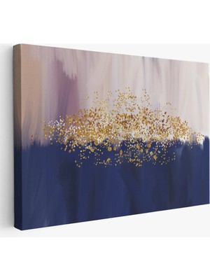 Trezon Mavi ve Gold'un Uyumu Modern Kanvas TABLO-5045