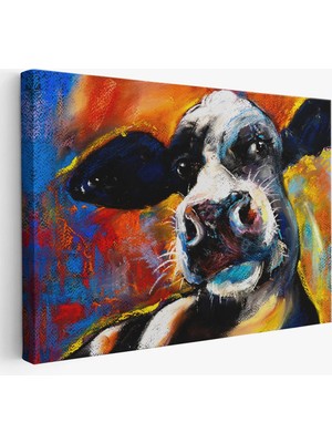 Trezon Inek Portresi Modern Sanat Dekoratif Kanvas Duvar TABLO-6521