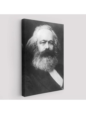 Trezon Karl Marx Siyah Beyaz Dekoratif Kanvas TABLO-5964