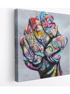 Trezon Sokak Graffiti Duvar Sanatı Kanvas Tablo, Banksy Renkli Graffiti Pop ART-5338