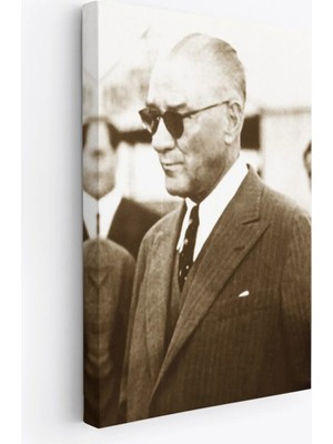 Trezon Atatürk Portre Tablosu Mustafa Kemal Atatürk Dikdörtgen Dekoratif Kanvas TABLO-FŞ-143