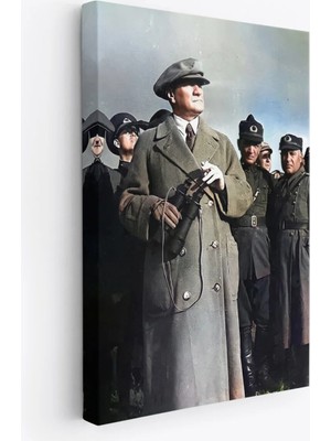 Trezon Atatürk Portre Tablosu Mustafa Kemal Atatürk Dikdörtgen Dekoratif Kanvas TABLO-FG-131