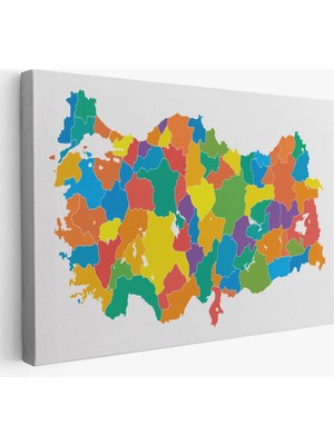 Trezon Kanvas Türkiye Haritası Dekoratif Tablo 1099