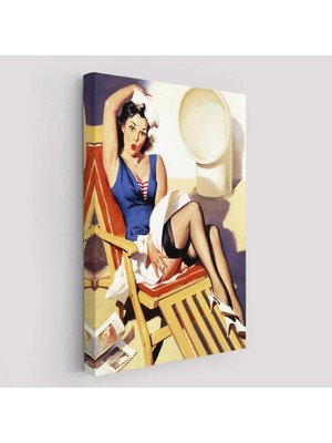Trezon Sailor Pin Up Dekoratif Duvar Tablosu - Denizci KIZ-6459
