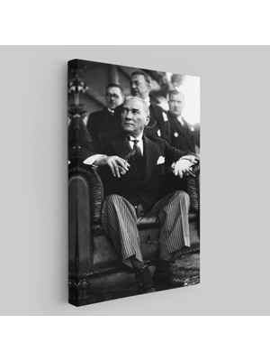 Trezon Atatürk Portre Tablosu Mustafa Kemal Atatürk Dikdörtgen Dekoratif Kanvas Tablo-Cş-71