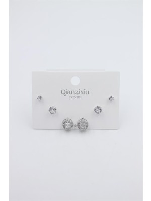 Royaleks Çoklu Set Küpe - Gümüş