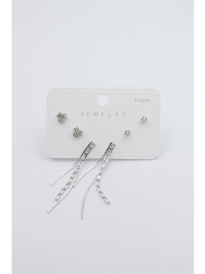Royaleks Çoklu Set Küpe - Gümüş