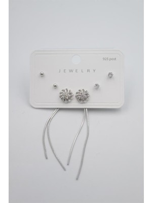 Royaleks Çoklu Set Küpe - Gümüş