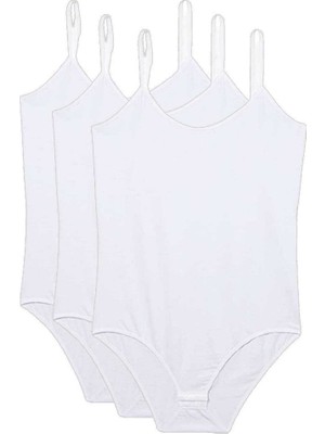 Royaleks 3 Adet Ip Askılı Kadın Çıtçıtlı Body Beyaz