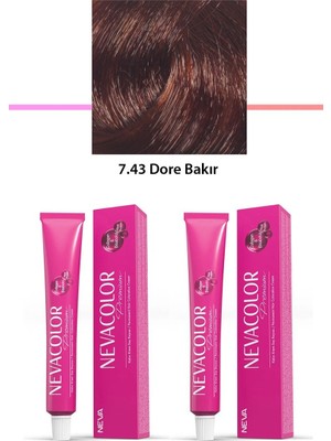 2 Li Set Premium 7.43 Dore Bakır - Kalıcı Krem Saç Boyası 2 x 50 G Tüp