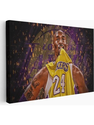 Trezon Kobe Bryant Los Angeles Lakers Kanvas Tablo / Black MAMBA-5151