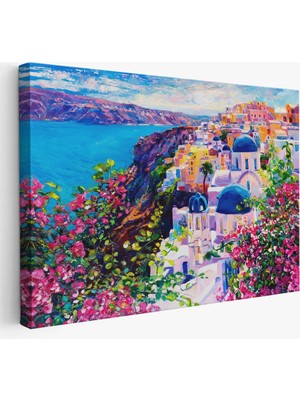 Trezon Santorini Yunanistan Güzel Bir Kızın Kavramsal Soyut RESMI-3754