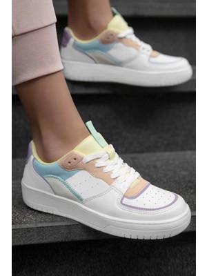 TeknoKapsül Dark Seer Ds Alley Beyaz Sarı Mavi Kadın Sneaker