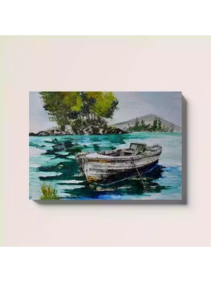 Tokyo Sanat Denizde Eski Tekne Yağlı Boya Tablo