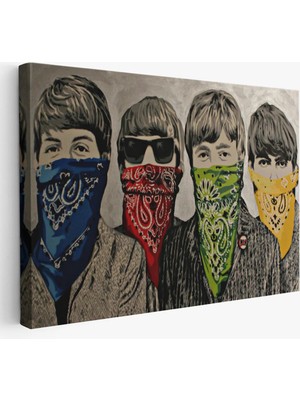 Trezon Bansky'nin Bandanalı Beatles Çocuklar Isimli Çalışması Kanvas TABLO-5011