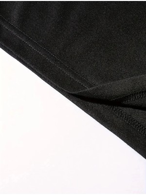 Tarz Yeri Erkek T-Shirt Sokak Stili Baskılı Kısa Kol Tişört - Siyah
