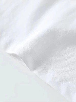 Tarz Yeri Erkek Kısa Kol Yazlık Tişört Bisiklet Yaka Baskılı Oversize T-Shirt - Beyaz