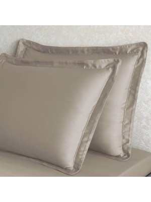 Linens x Tencel™ Lyocell 2'li Volanlı Yastık Kılıfı Seti Vizon