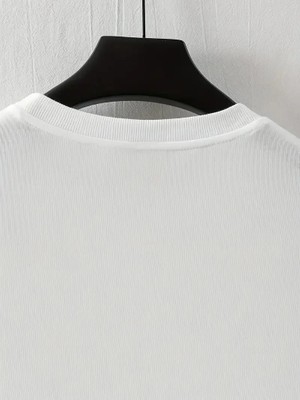 Tarz Yeri Erkek Baskılı T-Shirt Kısa Kol Bisiklet Yaka Regular Fit Yazlık Tişört - Beyaz
