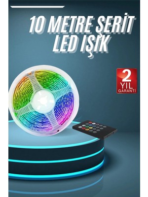 Uravas Store 10M Şerit LED Iç Mekan Renkli Rgb Şerit LED Kumandalı