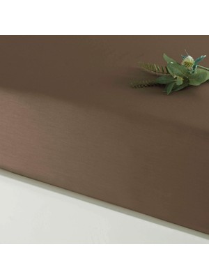 Linens Mix&match Pamuk Saten Tek Kişilik Lastikli Çarşaf Kahve