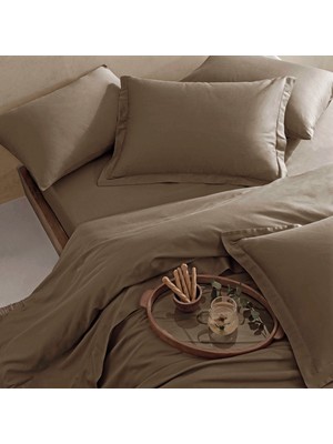 Linens Mix&match Pamuk Saten 2'li Standart Yastık Kılıfı Seti Kahve