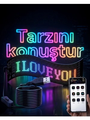 Uravas Store Mey Ithalat® 16X96 LED Yazı Paneli 60 cm Esnek Rgb Işıklı Programlanabilir Ekran