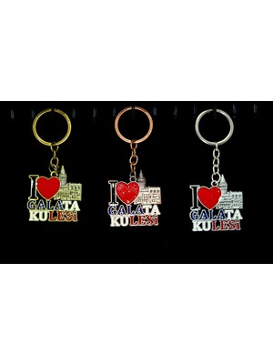 Renas Store Metal Galata Kulesi Anahtarlık (I Love Galata Kulesi)