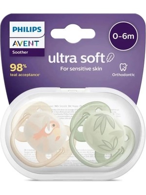 TeknoKapsül Philips Avent Ultra Soft Emzik 0-6 Ay, 2'li Erkek, SCF091/07
