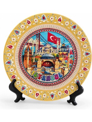 Uravas Store Istanbul Temalı Porselen Dekoratif Tabak 20 cm ALK5845