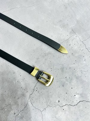 Paşala Leather Unisex Hakiki Deri 2 cm Uç Aksesuarlı Gold Tokalı Kemer Jogger Keten Jean ve Chino Pantolonlarla Uyumlu