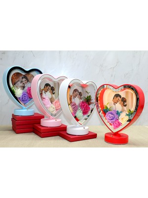 Renas Store Kişiye Özel Fotoğraf Alanlı Kalpli LED Çerçeve Model 2
