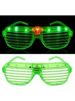 Renas Store LED Işıklı Panjur Parti Gözlüğü Yeşil Renk Shutter Gözlük