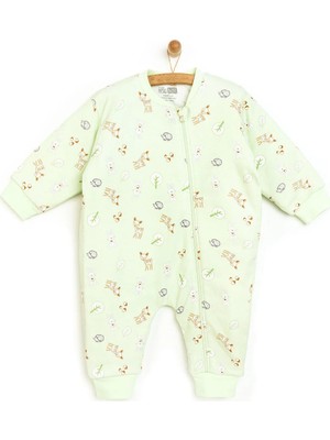 TeknoKapsül Ebebek Hello Baby Hellobaby Kız Bebek Uyku Tulum Interlok Fermuarlı 2 Tog Bisiklet Yaka Uzun Kol