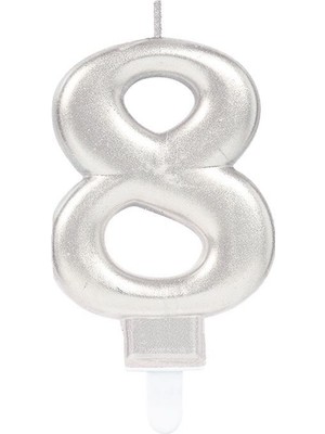 Renas Store 8 Rakam Mum Gümüş Renk
