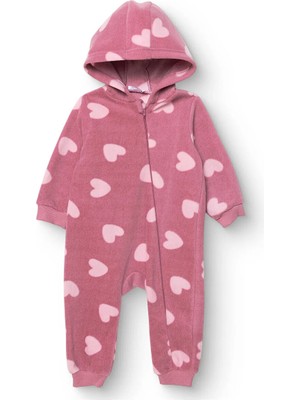 TeknoKapsül Ebebek Hello Baby Hellobaby Kız Bebek Polar Patiksiz Tulum Uzun Kol Lastikli Paça