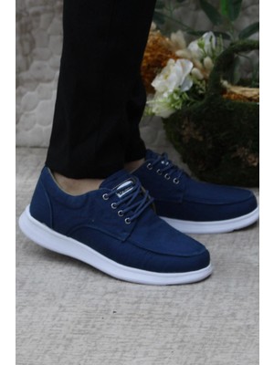 Fort Dks 023 Mavi Hafif Rahat Keten Sneaker Erkek Ayakkabı