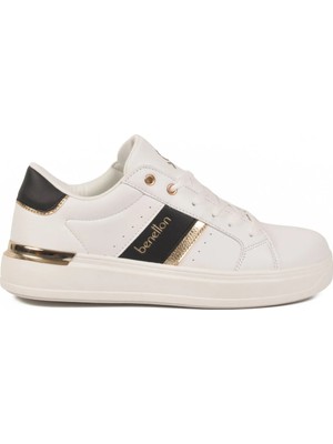 United Colors Of Benetton Bej Altın Bağcıklı Cilt Memory Foam Unisex Spor Ayakkabı BNI-12074 G