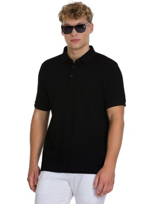 Hatemoğlu Siyah Regular Fit 100% Pamuk Polo Yaka  Merserize Tişört