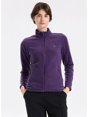 Discovery Expedition D5WL-SWT3303 Mor Dik Yaka Basic Düz Kadın Polar Sweatshırt