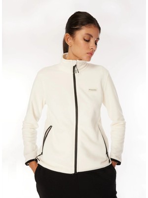 Discovery Expedition Beyaz Kadın Dik Yaka Basic Polar Sweatshırt D4WL-SWT3928