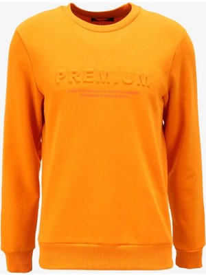 Jack & Jones Bisiklet Yaka Turuncu Erkek Sweatshırt 12261175_JPRBLULOGO Sweat Crew Exc
