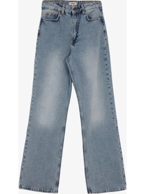 Jeep Yüksek Bel Ispanyol Paça Regular Fit Indigo Kadın Denim Pantolon J5SL-PNT7095