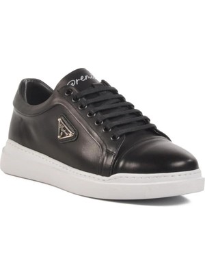 Ayakmod Premium 2040 M Siyah-Beyaz Hakiki Deri Erkek Sneaker