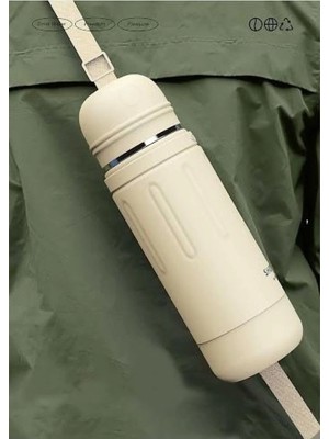 Shotay Durable Çelik Termos Matara 1500ML Krem