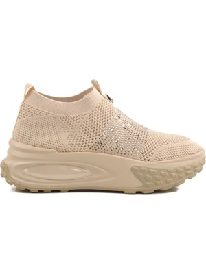 Guja Bej Triko Hafif Kadın Sneaker 25Y305-4 Z